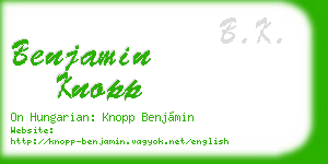 benjamin knopp business card